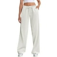 thumbnail image 1 of GTEYOIJN Wide Leg Jeans for Women Trendy High Waisted Flare Jeans Cropped Denim Pants Stretchy Baggy with Patch Pockets All Women Casual Linen Pants Waist Beach Summer Trousers with Pockets, 1 of 3