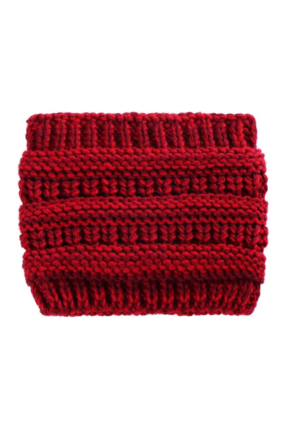 Wine Headscarf Woman Beanie Hats for Women Winter Warm Ponytail Cap Elastic Soft Knitted Beanie Hat