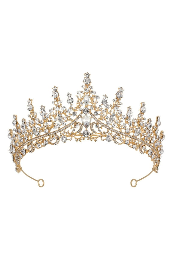 Women Teenagers Princess Elegant Crown with Combs Women's Headbands Bridal Wedding Prom Birthday Gold Black Lace Headband
