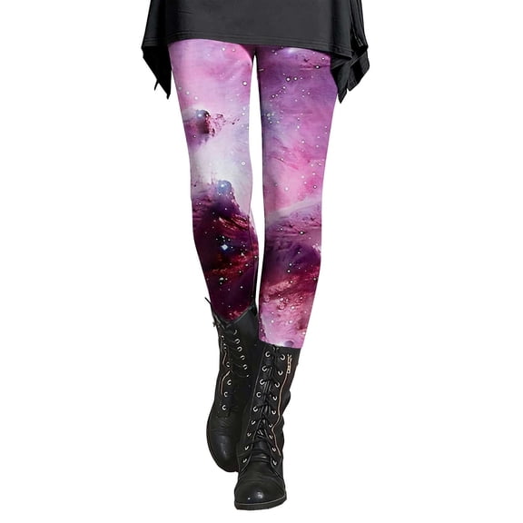 GTEYOIJN Women's Autumn and Winter Leggings Artistic Printed Soft Stretchy Pants Long Yoga Pants Flare 31 Inch Inseam Slim Fit Pants