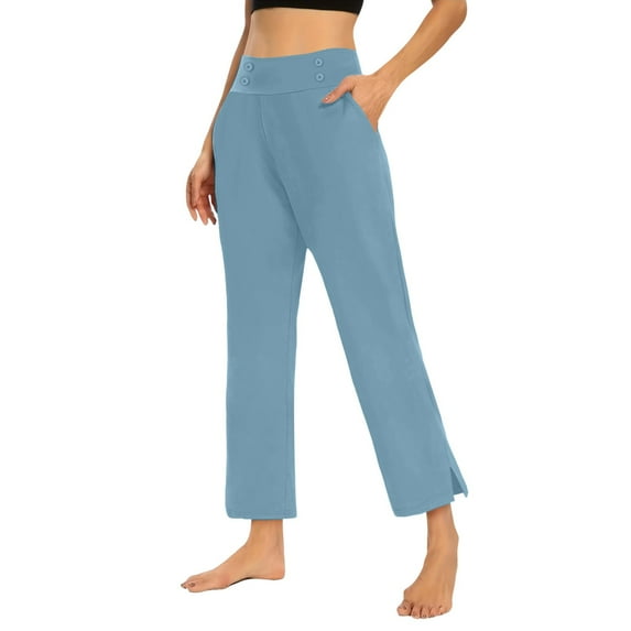 GTEYOIJN Women's High-Waisted Stretch Pants with Slit Cuffs for Summer Casual Yoga Pumpkin Sweater Women Pants for Women High Waisted Crop Work Pants Summer Casual Slacks Yoga Dress Pant