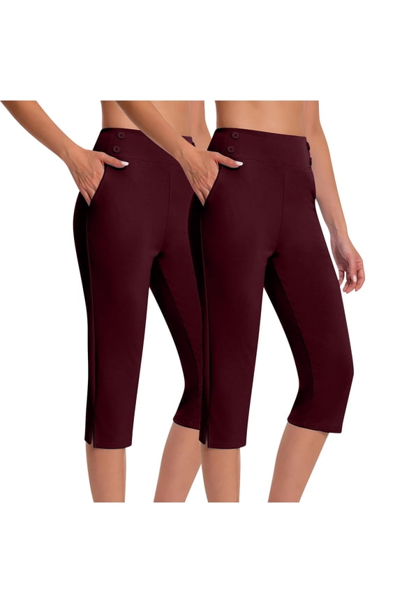 Women's High Waisted Wide Leg Jeans Button Decorated Casual Stretchy Demin Pants with Pockets Pants for Women High Waisted Crop Work Pants Summer Casual Slacks Yoga Dress Pant