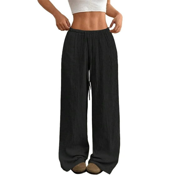 GTEYOIJN Women's Jeans High Waisted Straight Leg Stretchy Jeans Trendy Welt Pockets Loose Wide Leg Pants Women's Solid Casual Pants Straight Leg Lightweight Loose Trousers