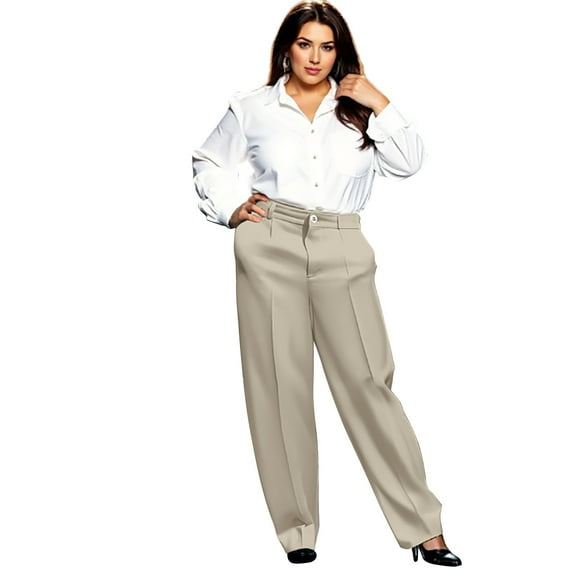 GTEYOIJN Women's Totally Shaping Pull-On Bootcut Jeans High-Rise Stretch Denim Women's Linen Wide Leg Pants Casual Loose High Waist Beach Haren Pants Pockets