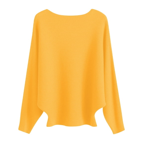 GTEYOIJN Wool Pullover Sweater Women Sweaters Women's Off Shoulder Sweater Long Sleeve Loose Pullover Knit Jumper（L）