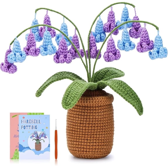 GTGT Crochet Kit for Beginners, Bluebell Crochet Starter Kit Beginner for Complete Beginners Adults, Crocheting Knitting Kit with Step-by-Step Video Tutorials