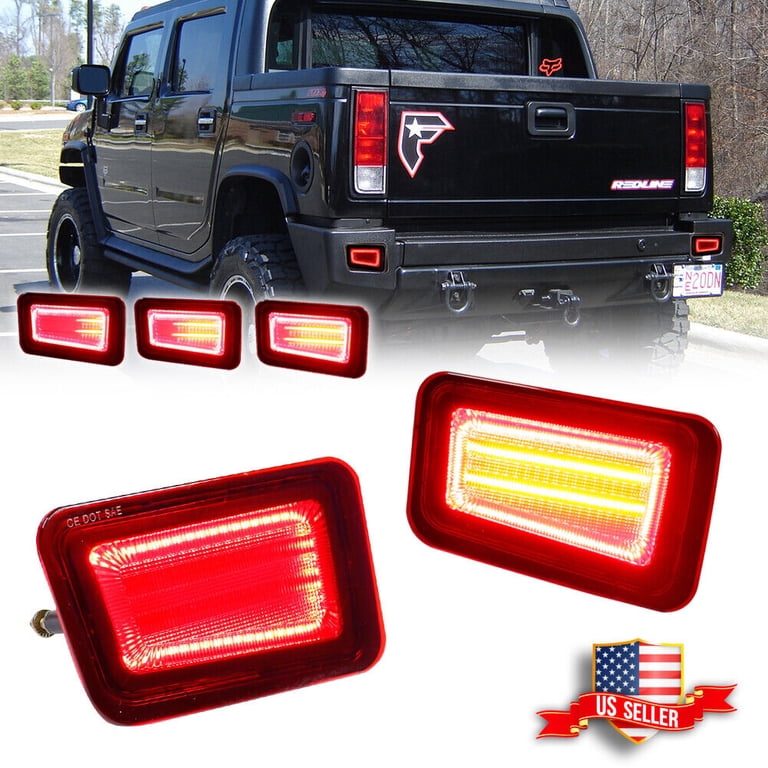 Chrome LED Rear Bumper Tail Light Set For 2005-2009 Hummer H2 - Left & Right Pair 7 thumbnail image