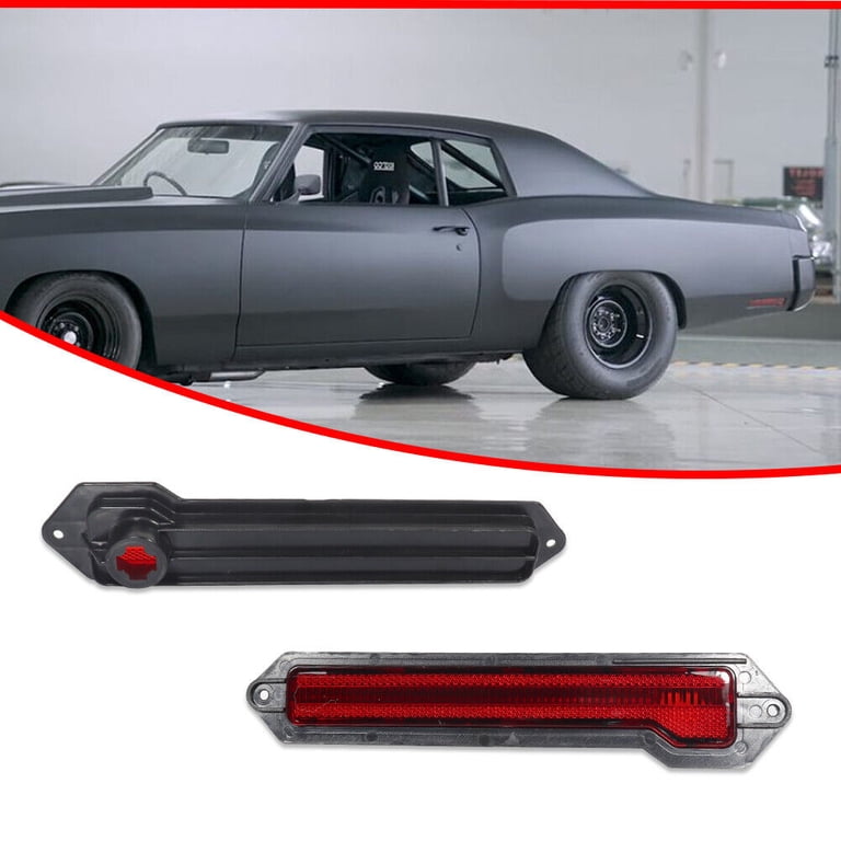 GTINTHEBOX 2PCS Red Lens Rear Bumper Side Marker Lights For 1970