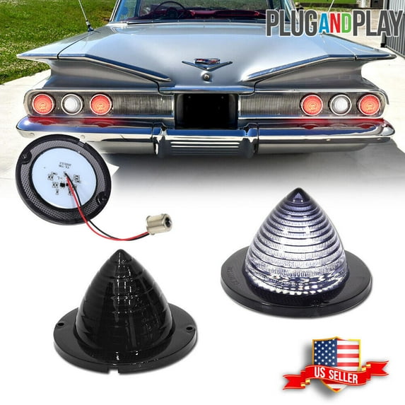 GTINTHEBOX 2X Smoke Rear White LED Backup Light 1960-1961 Impala Bel Air Biscayne El Camino