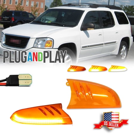 GTINTHEBOX 2x Amber LED Side Mirror Signal Lights For Chevrolet Trailblazer GMC Envoy Buick