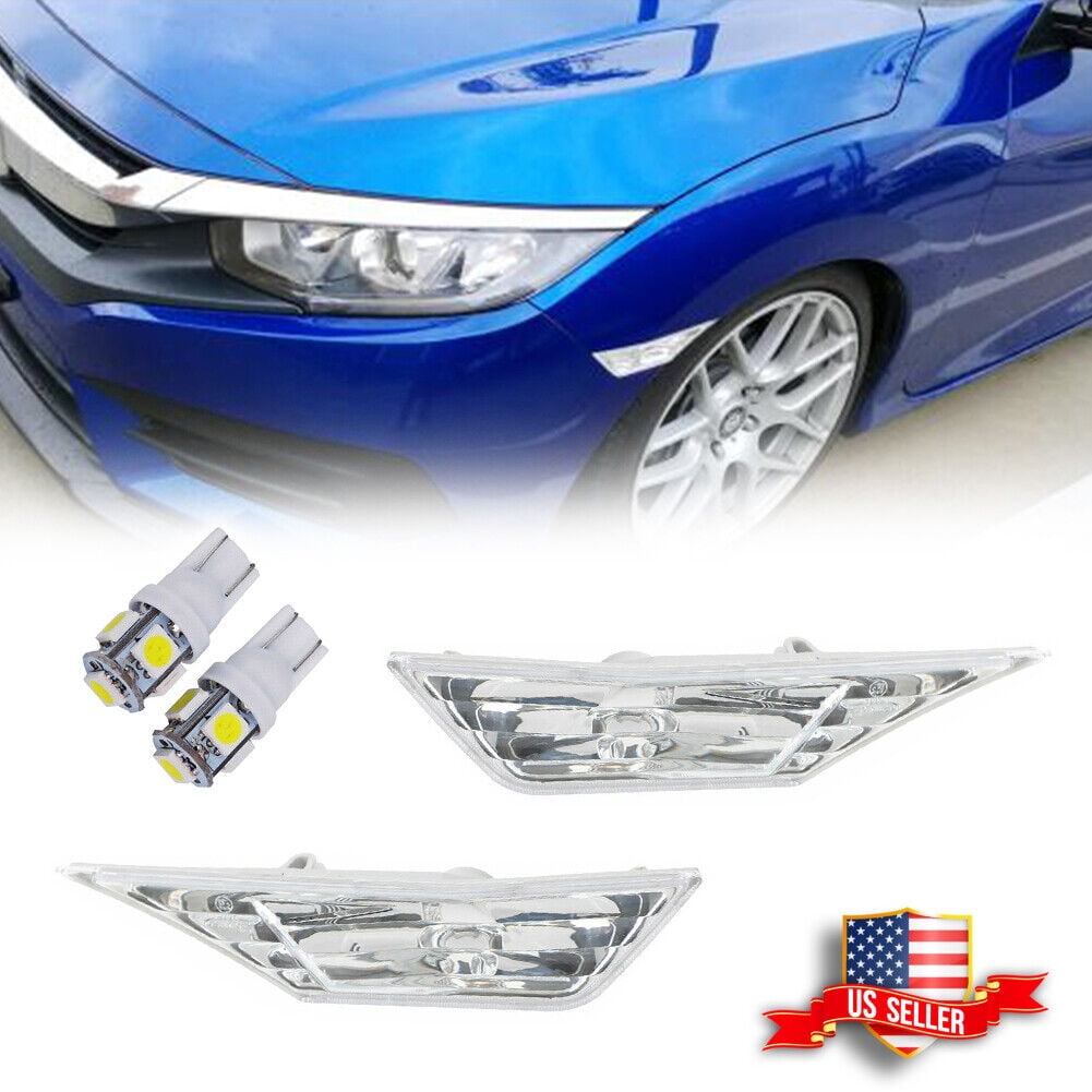 Type R Lights GTINTHEBOX 2x Clear White Side Marker Lights Turn Signal Lamps For 2016 ...