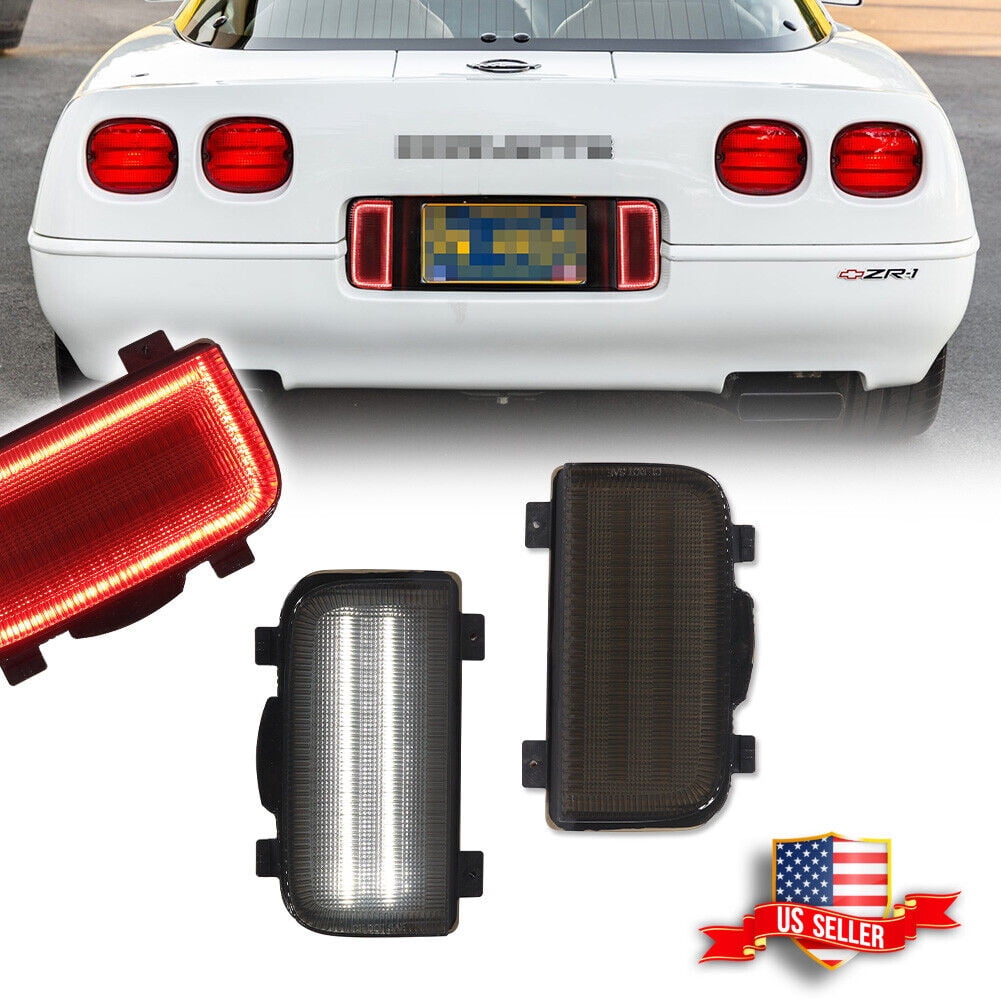 GTINTHEBOX 2x Smoke White LED Rear Tailgate Reverse Backup Lights For 1991-1996 Corvette C4