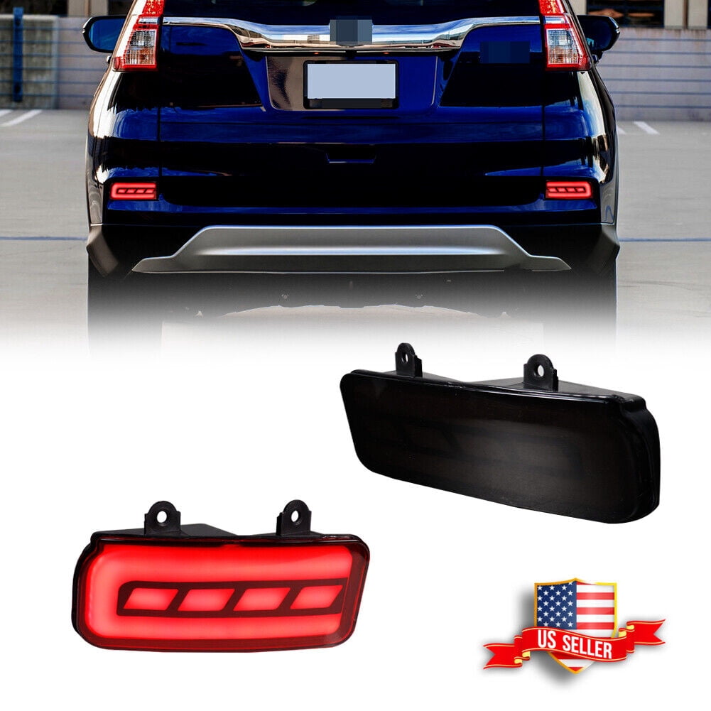 GTINTHEBOX 2x Smoked Rear Bumper Reflector LED Tail Brake Signal Lights ...