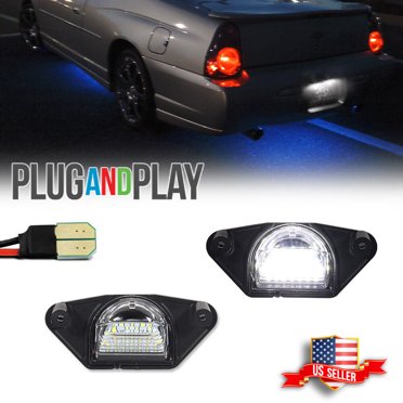 2x 6000K White LED License Plate Lights For Chevy Corvette C3 C4 C5 C6 – T10 Bulbs