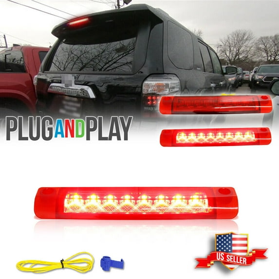 GTINTHEBOX 3D LED Tube Red LED 3rd Brake Light Assembly For Toyota Prius 4Runner Sienna