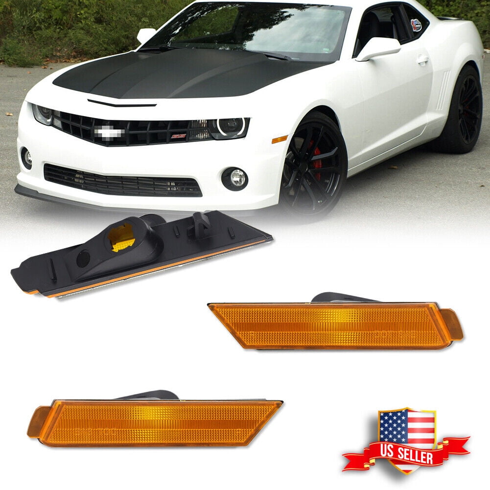 BMW Amber Front Car & Truck Side Marker Light Assemblies Amber LED Side Marker Lights For 2010-2015 Chevy Camaro SS Style - Front Reflectors 2010-2015 Camaro Lights - Foto 3