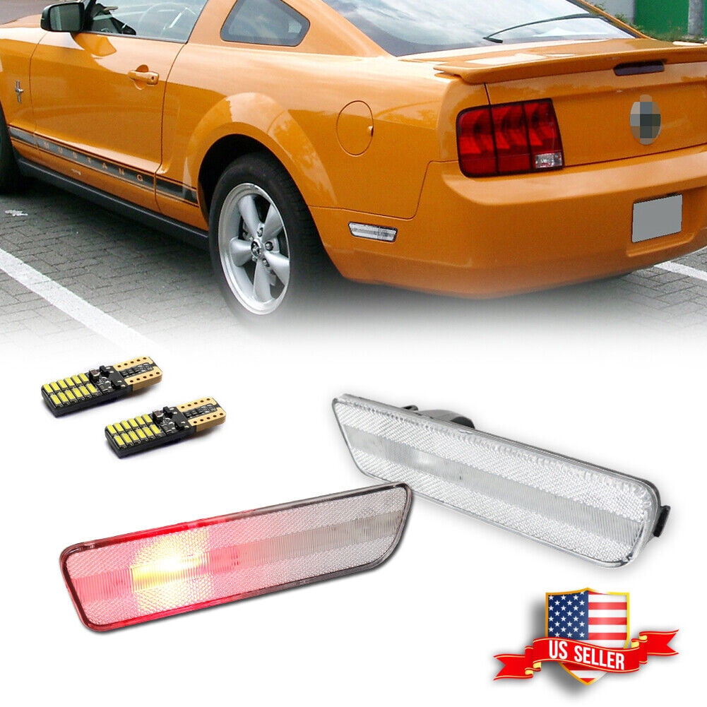 GTINTHEBOX Clear Rear Bumper Reflectors Side Markers Red LED Lights For ...