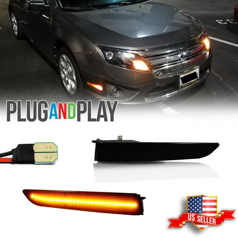 GTINTHEBOX For Ford Fusion 2010-2012 Smoked Amber LED Front
