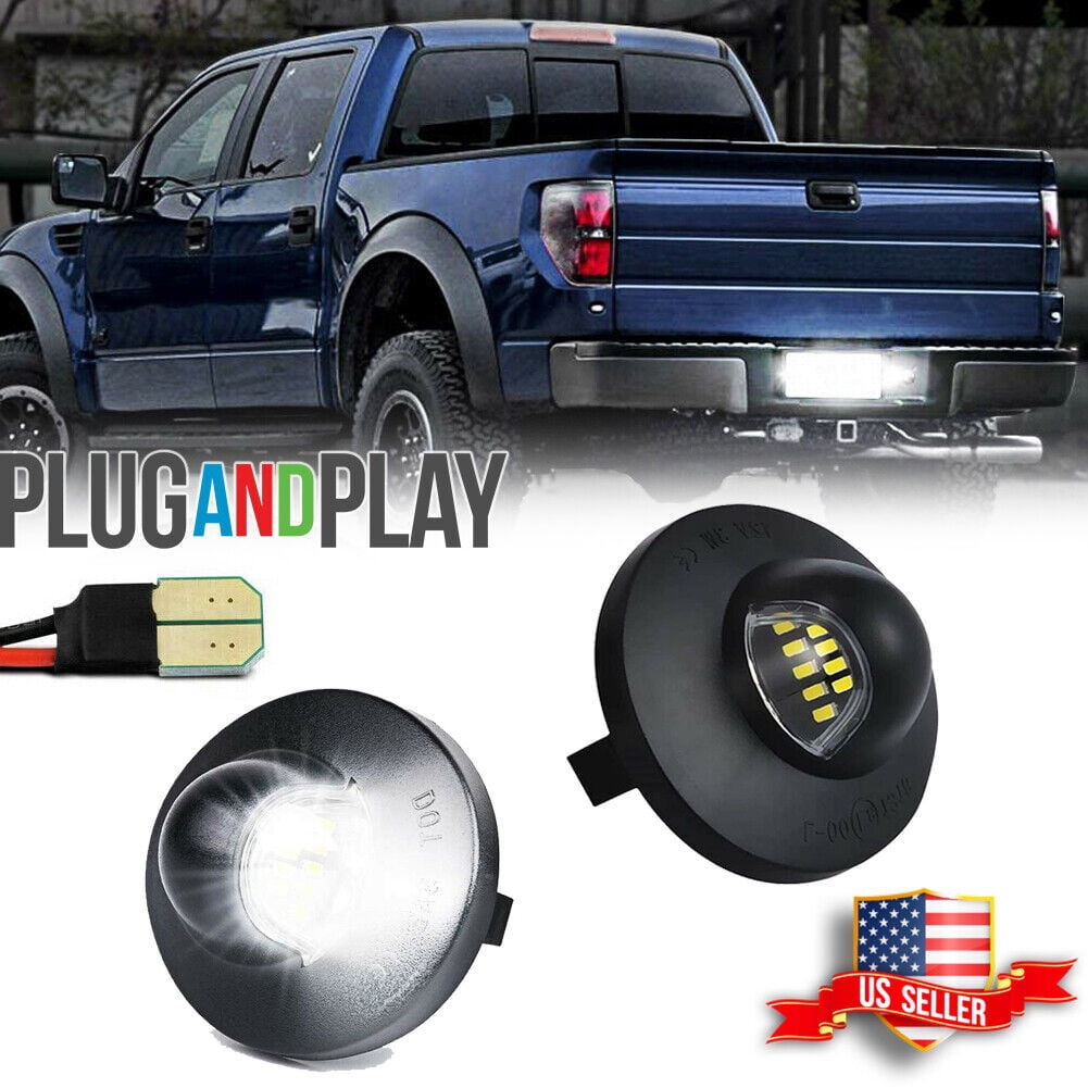GTINTHEBOX Pair LED License Plate Lights Rear Bumper Tag for 1990-2014 Ford F-150 /Raptor