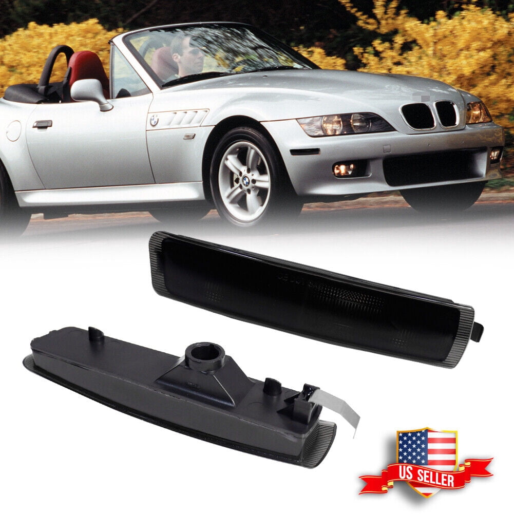 GTINTHEBOX Smoke Lens Front Bumper Side Marker Lights For 1996-2002 BMW ...