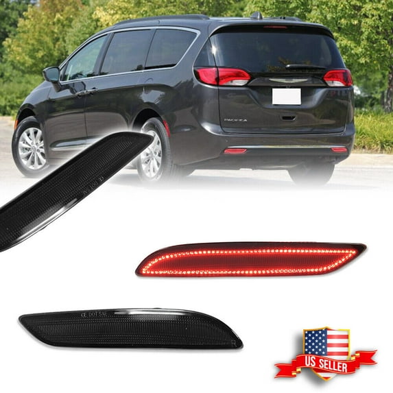 GTINTHEBOX Smoke Rear Reflector LED Tail Brake lights For 2017-2023 Chrysler Pacifica & Voyager