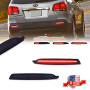 GTINTHEBOX Smoked LED Rear Bumper Reflector Tail Signal Brake Lights For 2011-2013 Kia Sorento