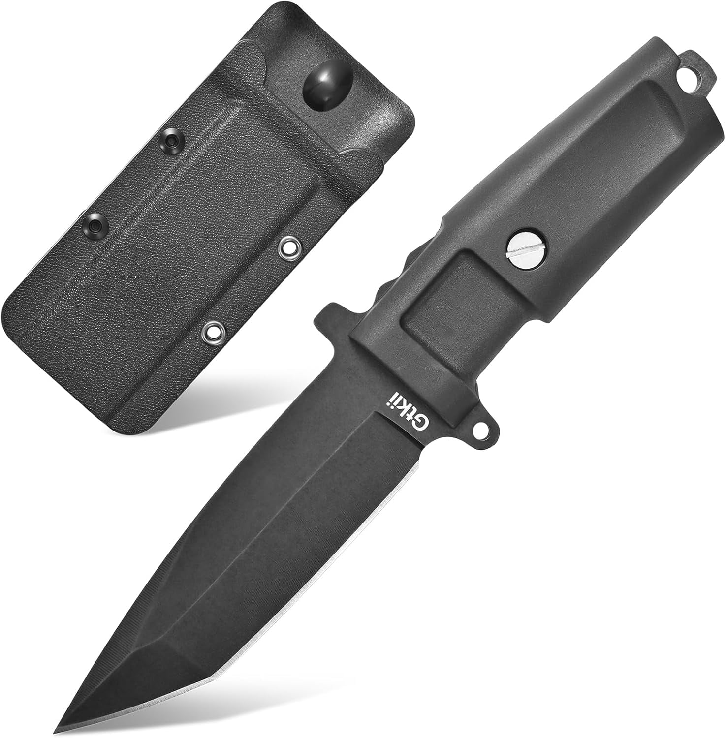 GTK34 Fixed Blade Knife AUS-8 Steel Full Tang Nylon Fiberglass Handle Com EDC Tool Knifes for Outdoor Camping Adventure Survival