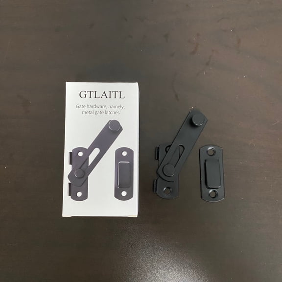 GTLAITL Gate hardware, namely, metal gate latches,Flip Latch Gate Latches, Safety Door Lock for Barn Wood Fence Sliding French Doors,Heavy Duty SUS304 Stainless Steel Gate Hardware Matte Black