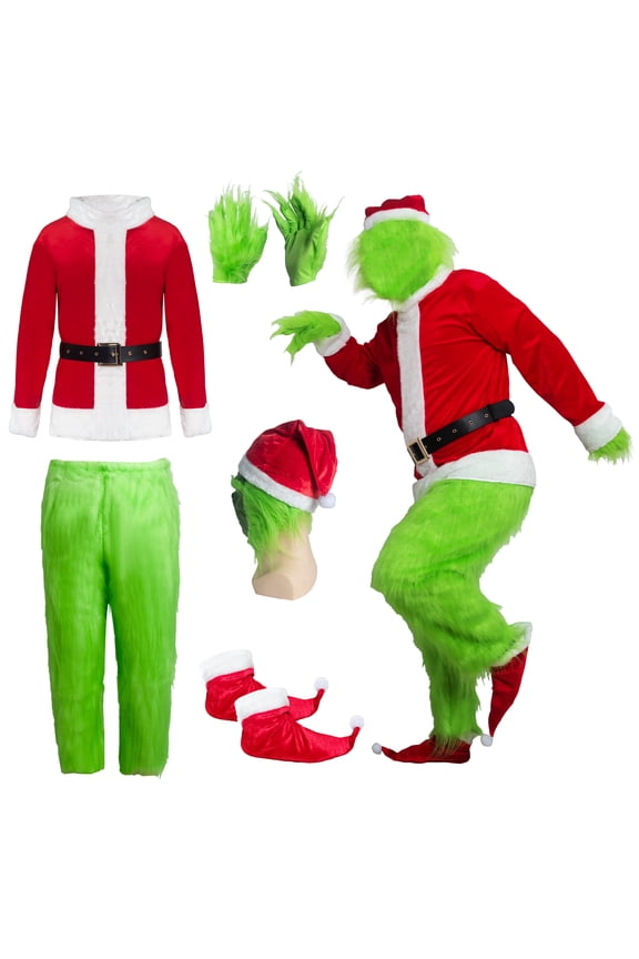 Santa Claus Costume for Men Professional Christmas Cosplay Outfit for Adult Santa Outfit,M
