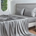 thumbnail image 1 of GTNSHUAI Luxury 100% Bamboo Cooling Bed Sheets Set, 4 Pieces King Sheets Hotel Luxury Silky Bed Sheets with 16" Deep Pocket, Gray, 1 of 7