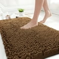 thumbnail image 1 of GTNSHUAI Extra Thick Luxury Chenille Bathroom Rug, Non-Slip Absorbent Bath Mat, 16" x 24", Coffee, 1 of 6