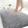 thumbnail image 1 of GTNSHUAI Extra Thick Luxury Chenille Bathroom Rug, Non-Slip Absorbent Bath Mat, 20" x 32", Light Gray, 1 of 6