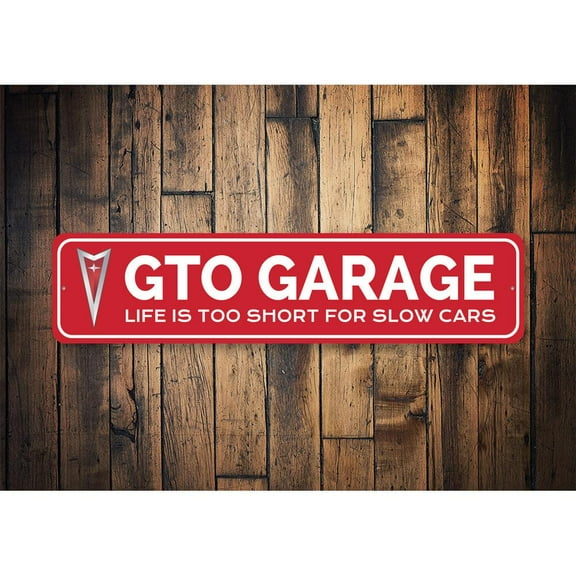 GTO Garage Novelty Decor, Metal Wall Sign - 4x18 Inches