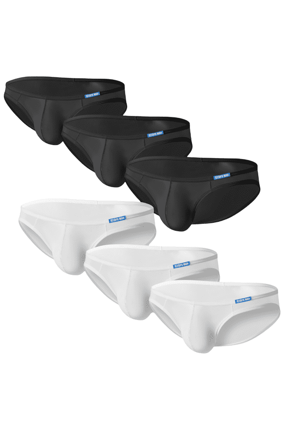 Men's Underpants Thin Transparent Low Rise Briefs, 6-Pack, Size L