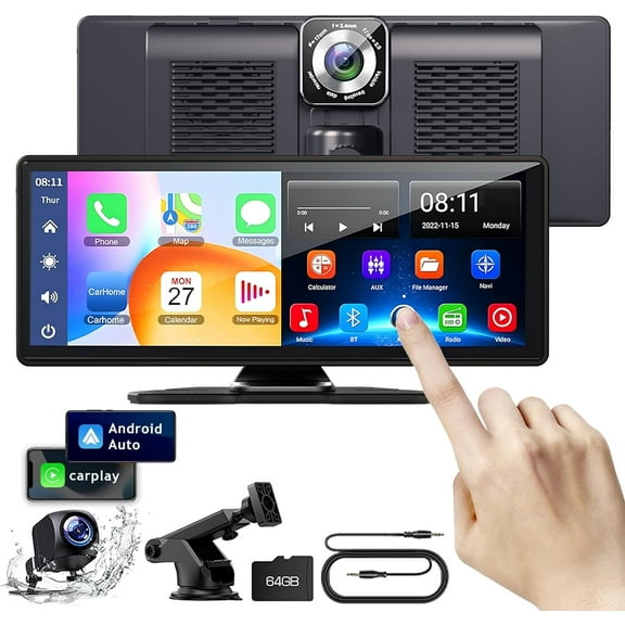 GTOTTOIND GTTO0164 1600*600 Resolution Car Dash Cameras with Car Charger