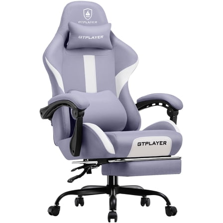 GTPLAYER Ace ProMotion Fabric Gaming Chair with Footrest, Purple