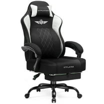 GTPLAYER Big and Tall Ergonomic High Back Breathable Fabric Gaming Computer Chair with Strong Lumbar Support and Footrest, Black