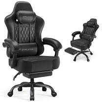GTPLAYER Ergonomic Gaming Chair with Footrest and Lumbar Support, Black