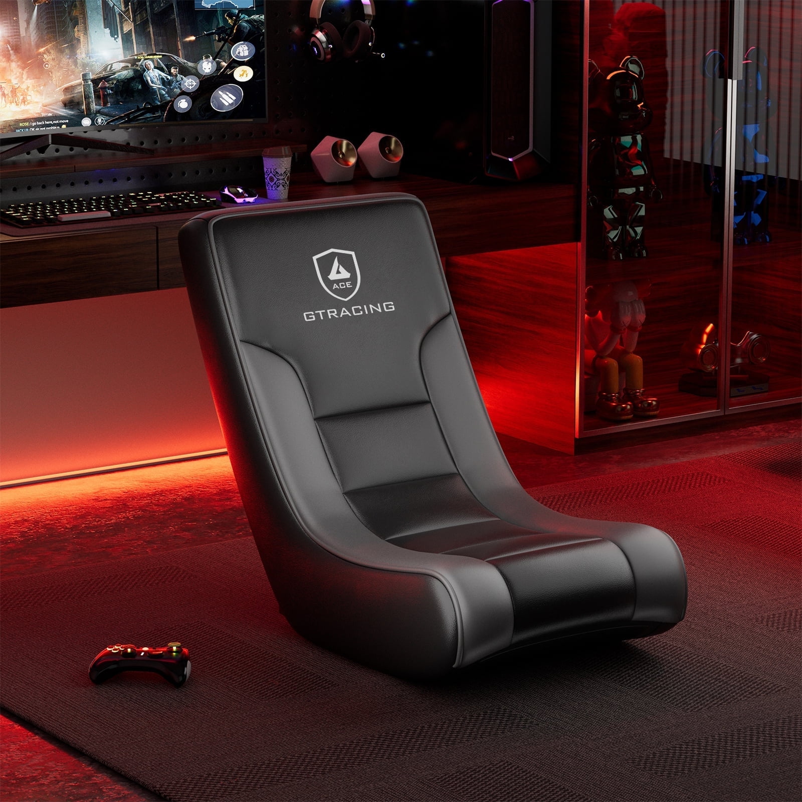 Floor Rocker Class GTRACING Floor Rocker Gaming Chair,Black - Walmart.com