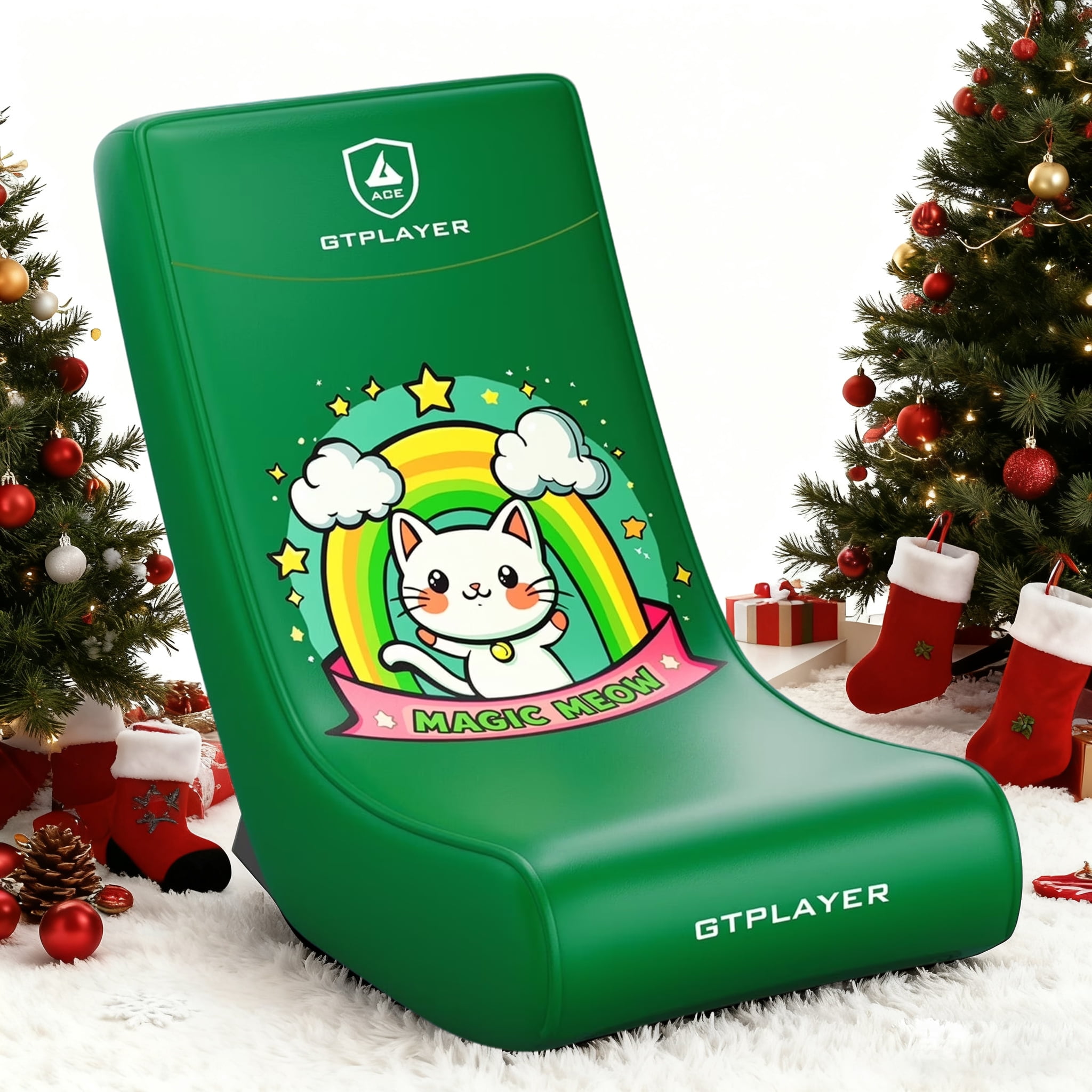 GTPLAYER Floor Rocker Gaming Chair，Green