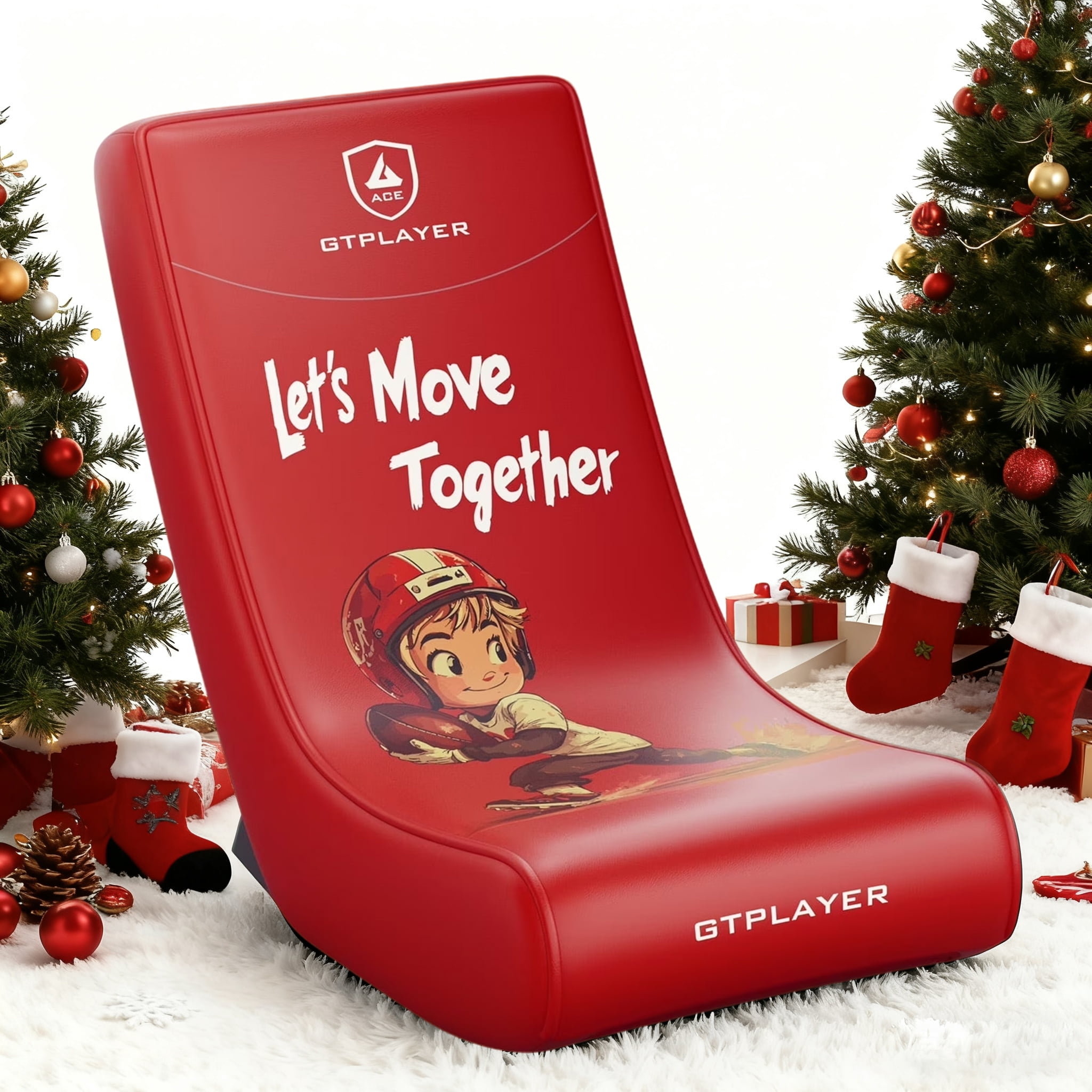 GTPLAYER Floor Rocker Gaming Chair，Orange