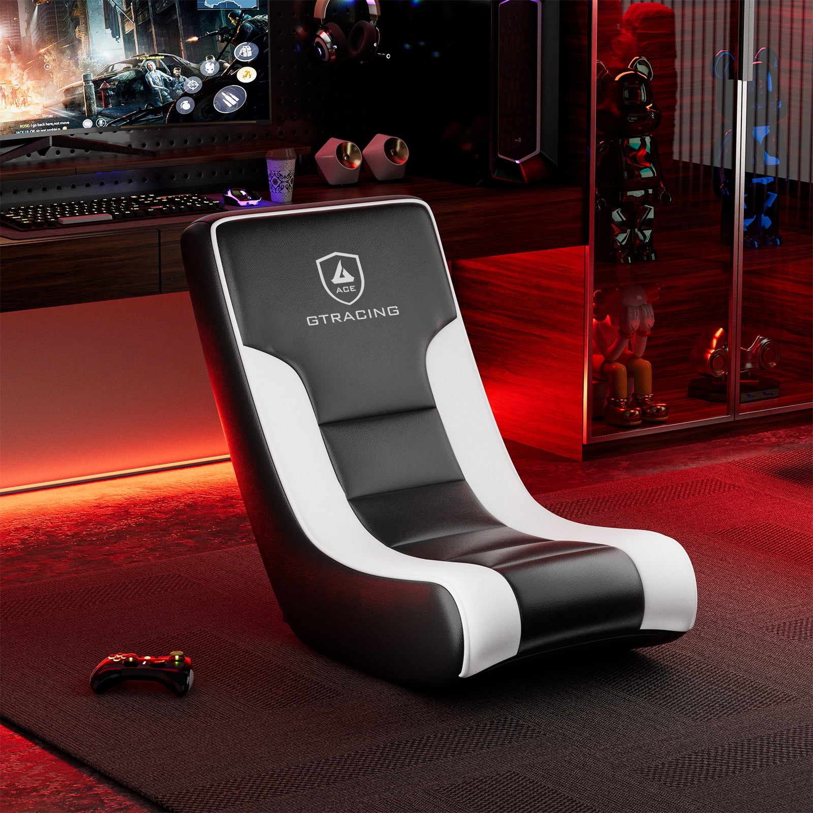 Game Rocker Chair Stand GTRACING Floor Rocker Gaming Chair,White - Walmart.com
