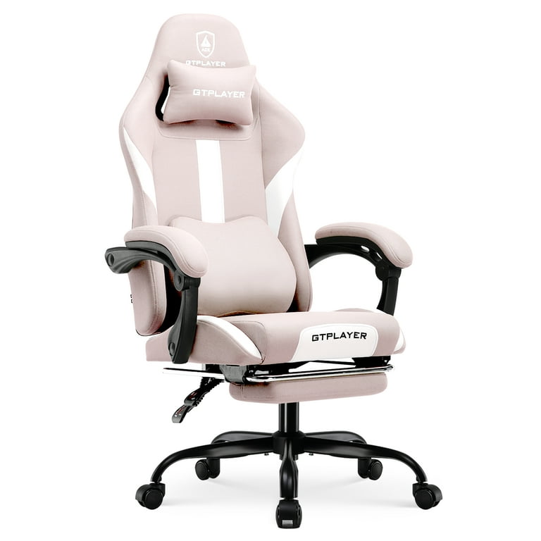 GTPLAYER Ace ProMotion Fabric Gaming Chair with Foorest Pink Walmart