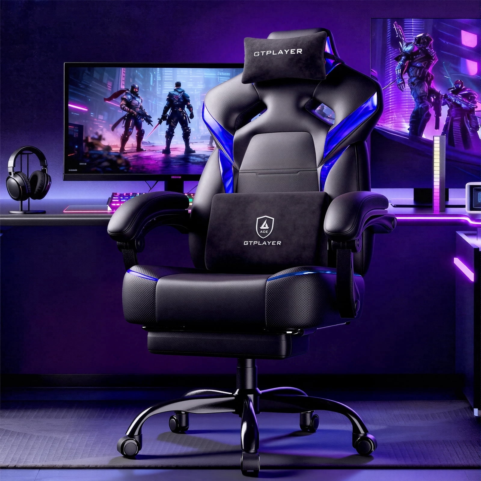 GTPLAYER Gaming Chair Office Chair PU Leather with Adjustable