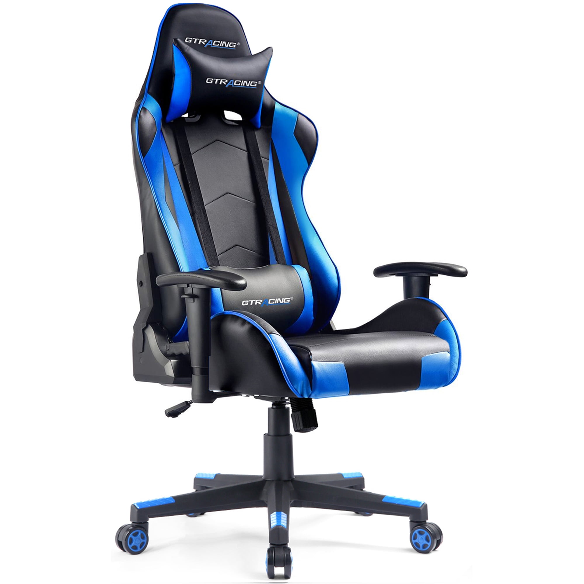 GTPLAYER Gaming Chair w/Footrest, Lumbar Support, Height Adjust, 360°  Swivel