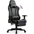 thumbnail image 1 of GTPLAYER Gaming Chair with Bluetooth Speakers Music Office Chair with Footrest PU Leather Recliner, Gray, 1 of 11
