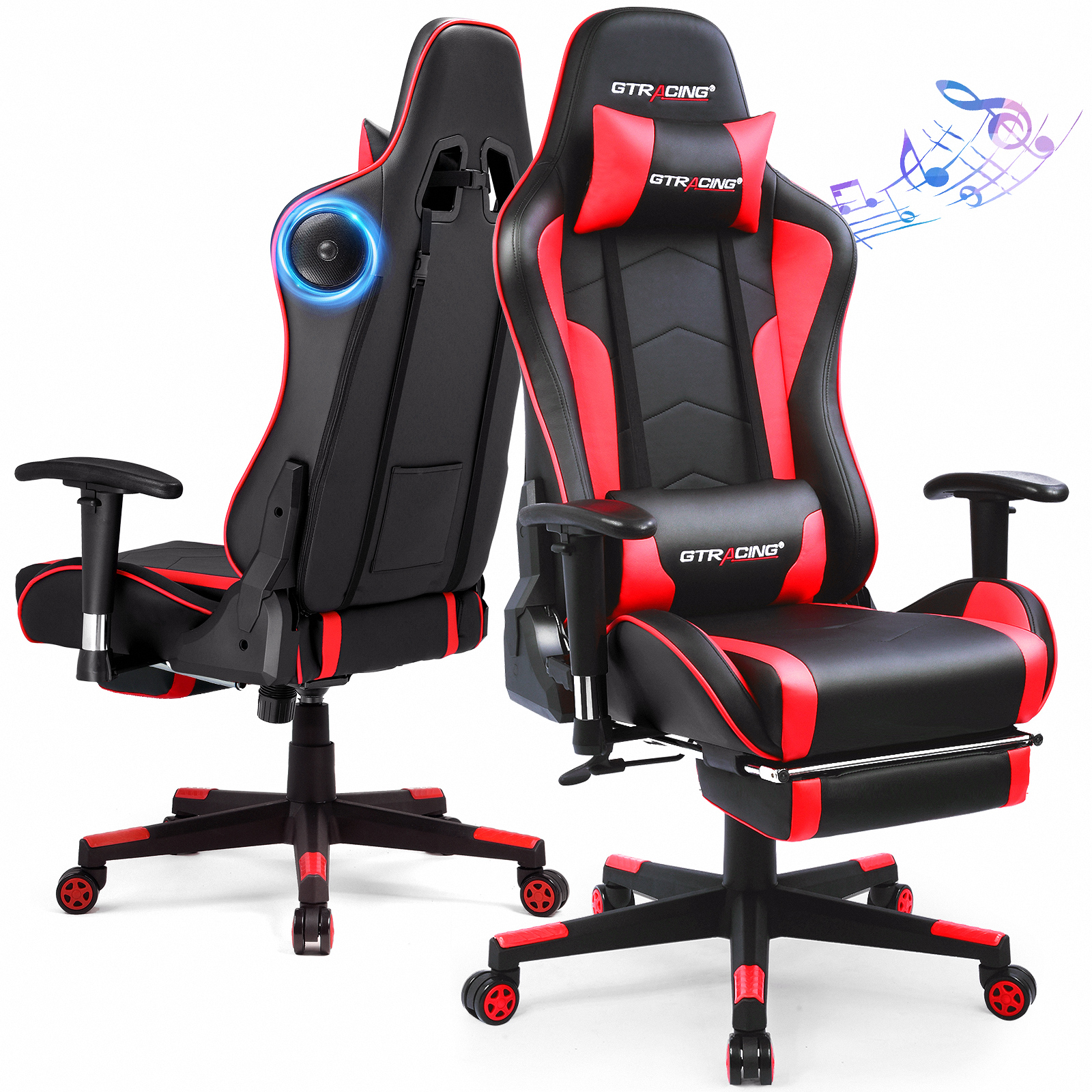 X Rocker XPro 300 Black Pedestal Gaming Chair Rocker with Builtin