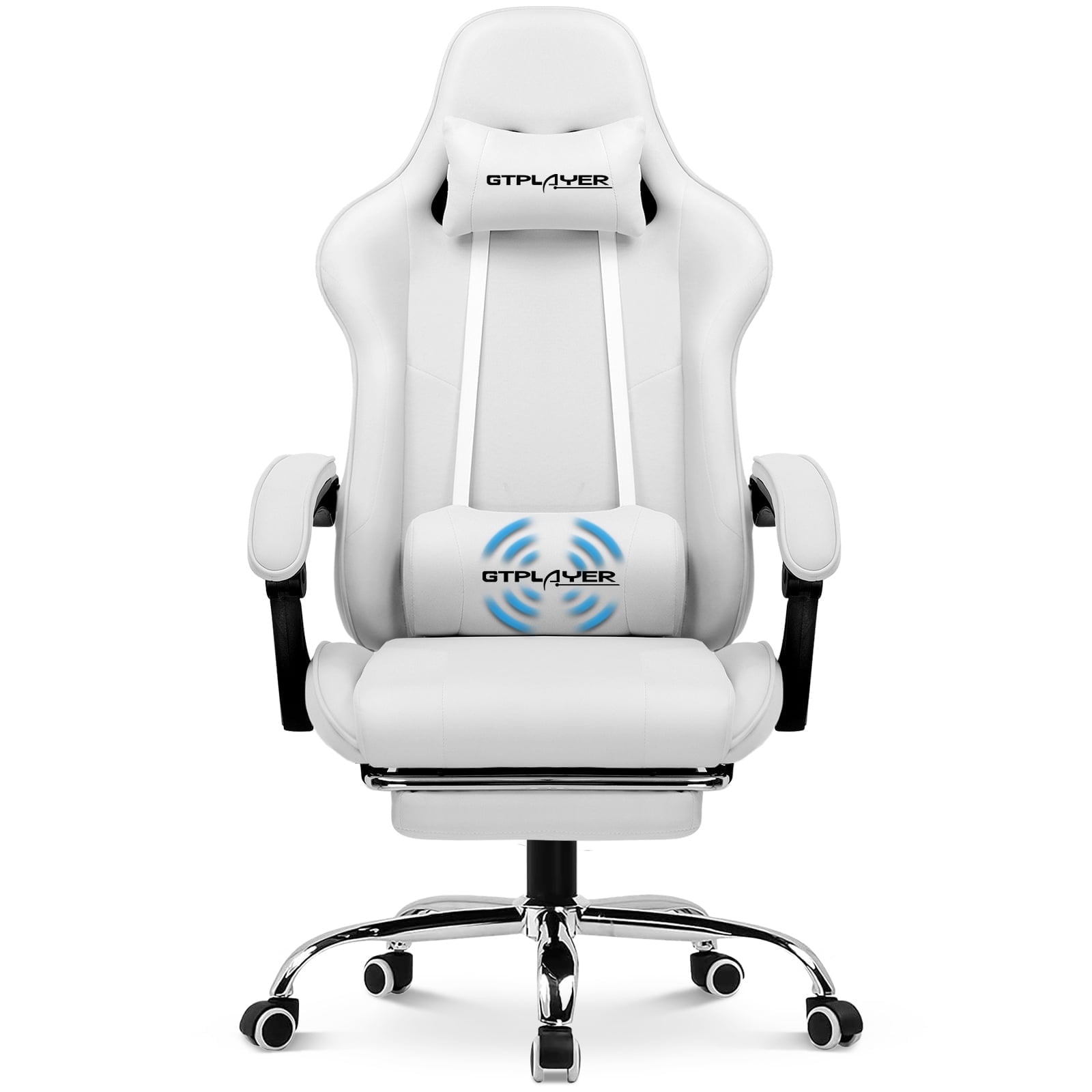GTPLAYER Gaming Chair with Footrest and Ergonomic Lumbar Massage