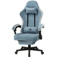 thumbnail image 1 of GTPLAYER Ergonomic Pocket Spring Cushion Gaming Chair with Footrest and Linkage Armrests, Light Blue, 1 of 7