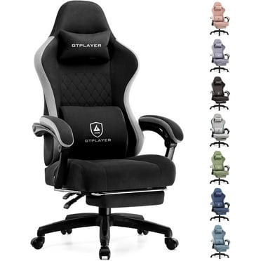 GTPLAYER Ergonomic High Back Pocket Spring Cushion Gaming Chair with Footrest & Linkage Armrests, Black